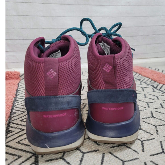 Columbia Trailstorm Mid Waterproof Maroon/Teal Hiking Boots, sz 10.5 - Picture 7 of 15